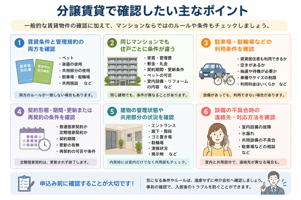 分譲賃貸ならではの確認ポイント