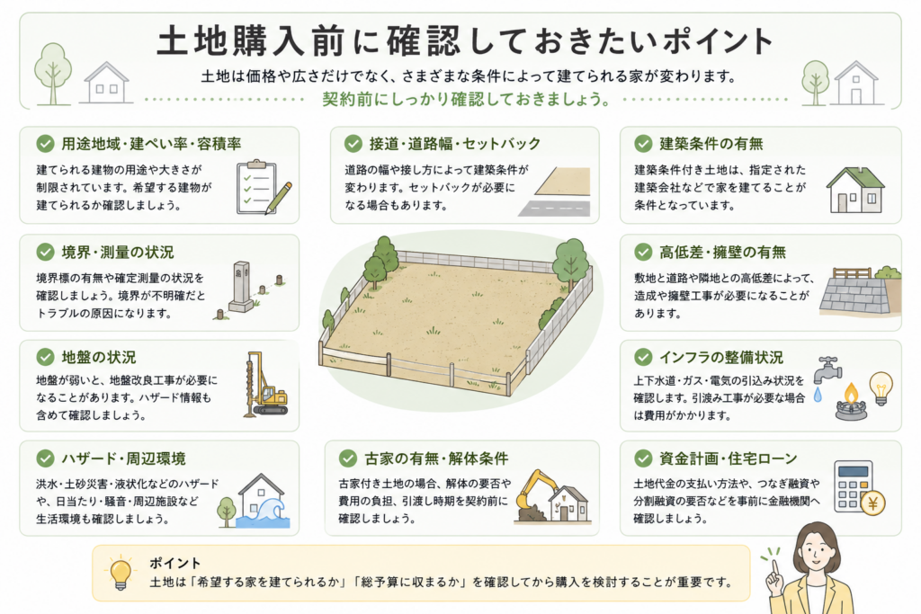 土地購入前に確認しておきたいポイント