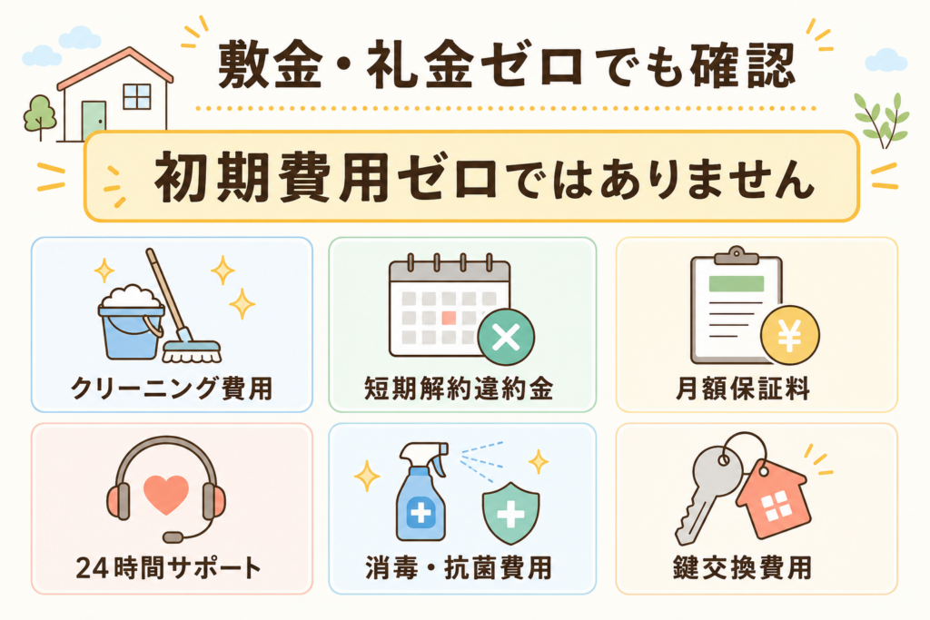 敷金・礼金ゼロでも確認