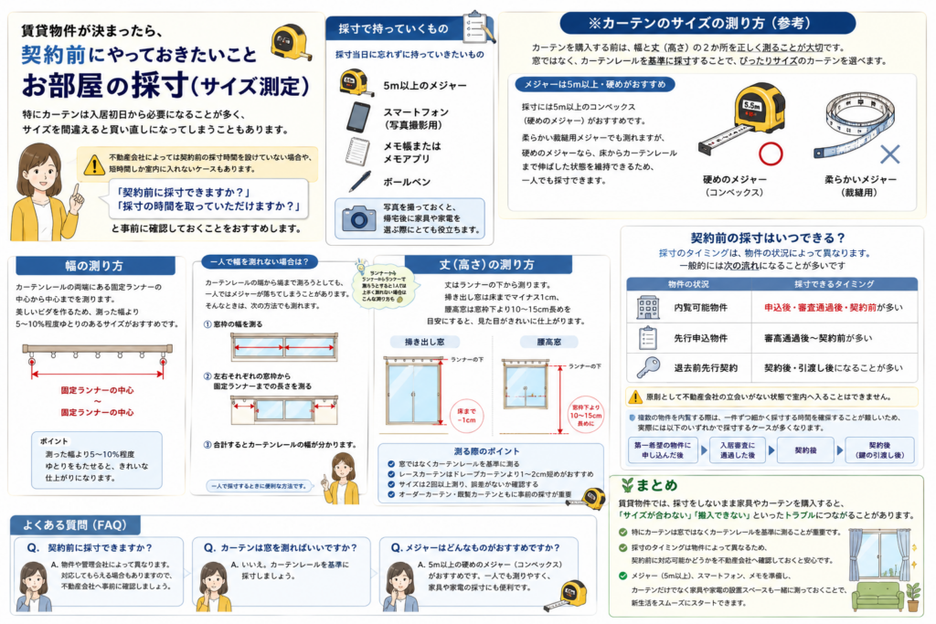 カーテンの採寸の測り方