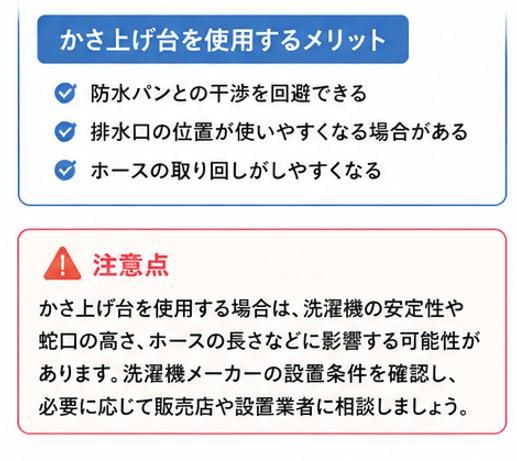 洗濯機を置く前に測る場所は？購入前の採寸ポイント、かさ上げのメリットと注意点