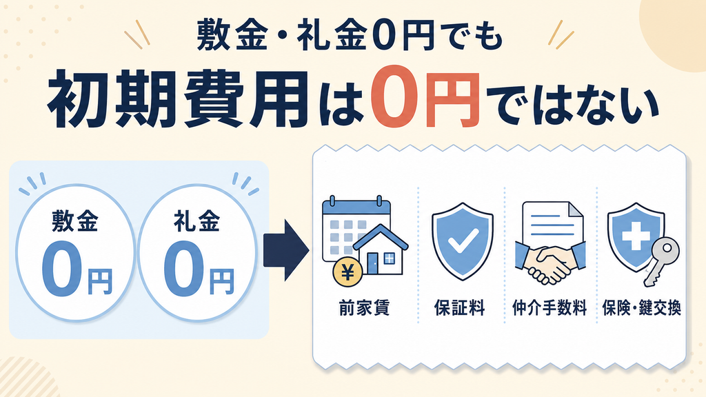敷金・礼金ゼロでも初期費用0円ではない