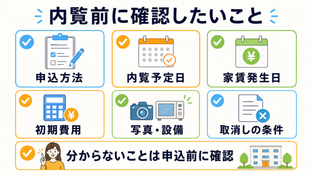 賃貸物件を内覧する前に確認したい申込条件と費用