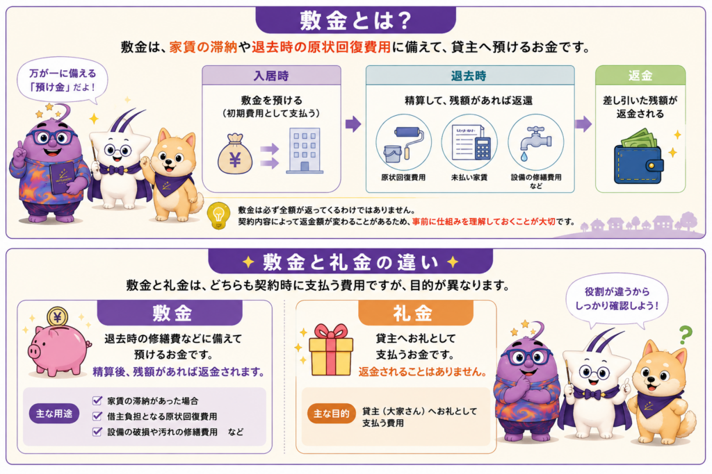敷金とは？敷金と礼金の違い