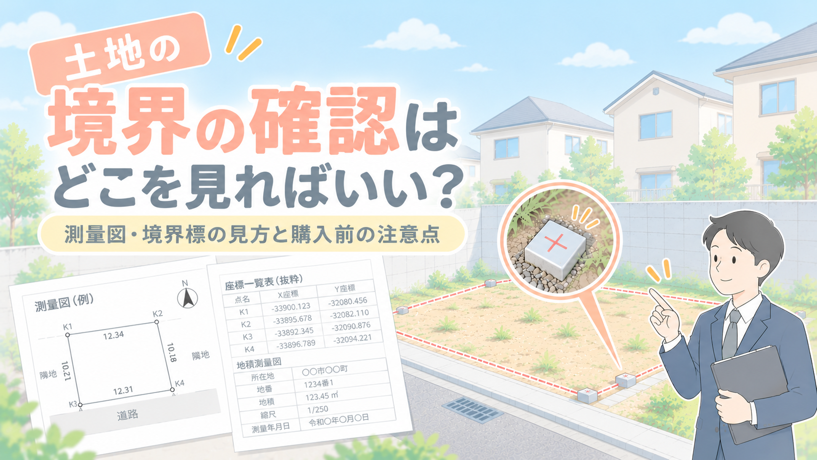土地の境界はどう確認する？測量図と境界標の見方